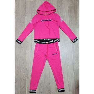 Black Pyramid‎ Pink Track Suit Hoodie And Joggers Set Women's Size Medium